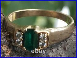 Stunning Retired 14k James Avery Barcelona Emerald & Diamond Ring