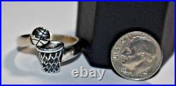 Stunning Retired JAMES AVERY Sterling Silver Basketball Hoop Band Ring Sz- 10.5