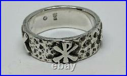 Sz 11.5 RARE RETIRED James Avery Sterling Silver Ichthus Chi Rho Textured Ring