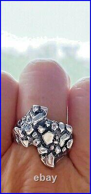 VERY RARE Huge James Avery TEXAS Nugget Ring UNISEX, So Pretty! Size 11.75
