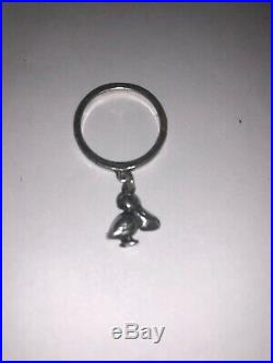 VINTAGE JAMES AVERY STERLING SILVER PELICAN DANGLE RING-3D-RETIRED! Size 6