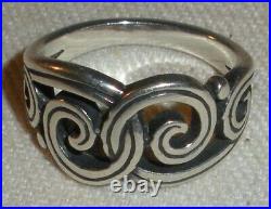 VINTAGE RETIRED JAMES AVERY STERLING SILVER SWIRL RING SIZE 4.5 tuvi