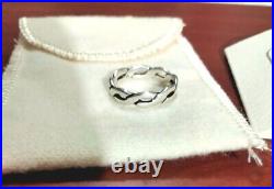 VTG James Avery Retired Sterling Silver Tresse Woven Band Ring Sz 4 Pinky/Child