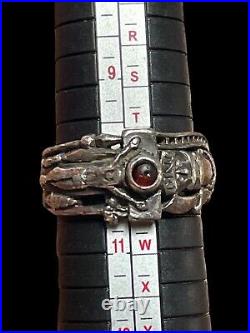 VTG James Avery Sterling-925 Wide Martin Luther Replic Garnet Ring- 10 (Retired)