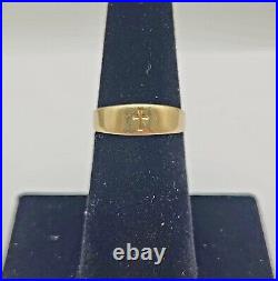 Vintage James Avery 14K Yellow Gold Crosslet Etched Cross Ring Band Size 5
