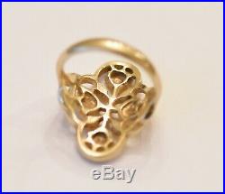 Vintage James Avery 14k Antique Rose / Roses Ring US Size 5 1/2 Uncommon