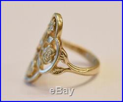 Vintage James Avery 14k Antique Rose / Roses Ring US Size 5 1/2 Uncommon