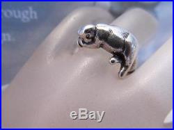 Vintage James Avery Sleeping Kitty Cat Sterling Silver Ring Retired Size 4