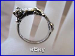 Vintage James Avery Sleeping Kitty Cat Sterling Silver Ring Retired Size 6