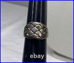 Vintage James Avery Sterling Basket Weave Ring Size 11 Mens Rare