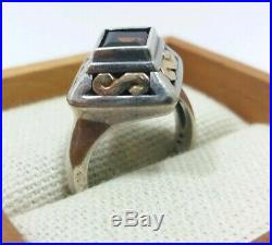 Vintage James Avery Sterling Silver & 18k Yellow Gold w Garnet Two-tone Ring s6