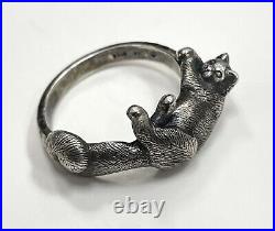 Vintage James Avery Sterling Silver Cat Ring Size 7