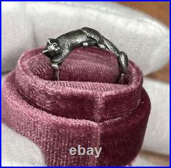 Vintage James Avery Sterling Silver Cat Ring Size 7
