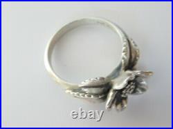 Vintage James Avery Sterling Silver Christmas Flower Ring size 8