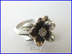 Vintage James Avery Sterling Silver Christmas Flower Ring size 8