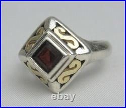 Vintage Rare James Avery 18K Gold and Sterling Silver Garnet Ring Size 6