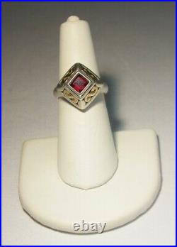 Vintage Rare James Avery 18K Gold and Sterling Silver Garnet Ring Size 6