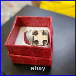 Vintage Retired James Avery Greek Cross Wide Band Ring Size 9