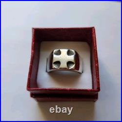 Vintage Retired James Avery Greek Cross Wide Band Ring Size 9