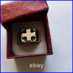 Vintage Retired James Avery Greek Cross Wide Band Ring Size 9