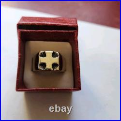 Vintage Retired James Avery Greek Cross Wide Band Ring Size 9