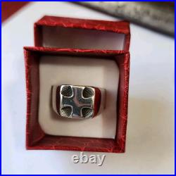Vintage Retired James Avery Greek Cross Wide Band Ring Size 9