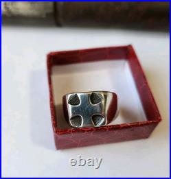 Vintage Retired James Avery Greek Cross Wide Band Ring Size 9