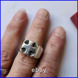 Vintage Retired James Avery Greek Cross Wide Band Ring Size 9