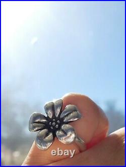 Vintage Retired James Avery Large Flower Ring Size 6 PRETTY! In JA Box
