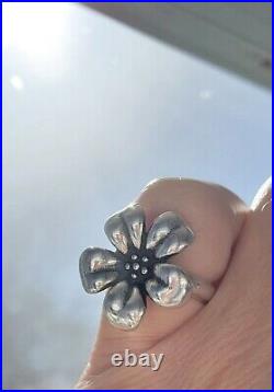 Vintage Retired James Avery Large Flower Ring Size 6 PRETTY! In JA Box