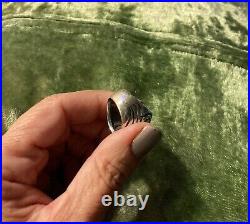 Vintage Retired James Avery Silver Scroll Ring With Raised Dome Size 6