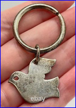 Vintage Retired James Avery Sterling Silver Bird Dove Keychain Ring