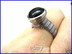 Vintage, Retired James Avery Tall Profile Beaded Onyx Ring Rare