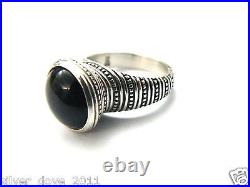 Vintage, Retired James Avery Tall Profile Beaded Onyx Ring Rare