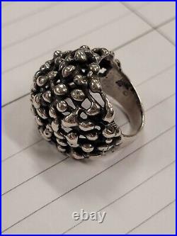 Vintage Retired Large James Avery Sterling Silver Open Work Dome Ring Size 6.5