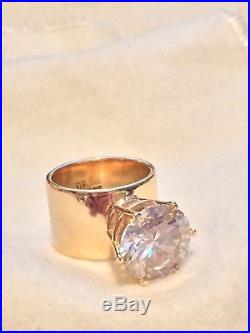 WOW! 14K Gold James Avery Custom Ring 12mm Natural Moissanite tests as Diamond
