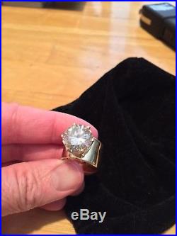 WOW! 14K Gold James Avery Custom Ring 12mm Natural Moissanite tests as Diamond