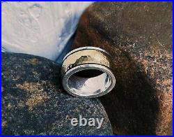 Wide James Avery 14kt Gold Hammered. 925 Band Ring HEAVY and NICE! 16.22gr