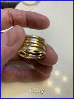 Yellow Gold James Avery Stacked Hammered Band Ring Sz 8